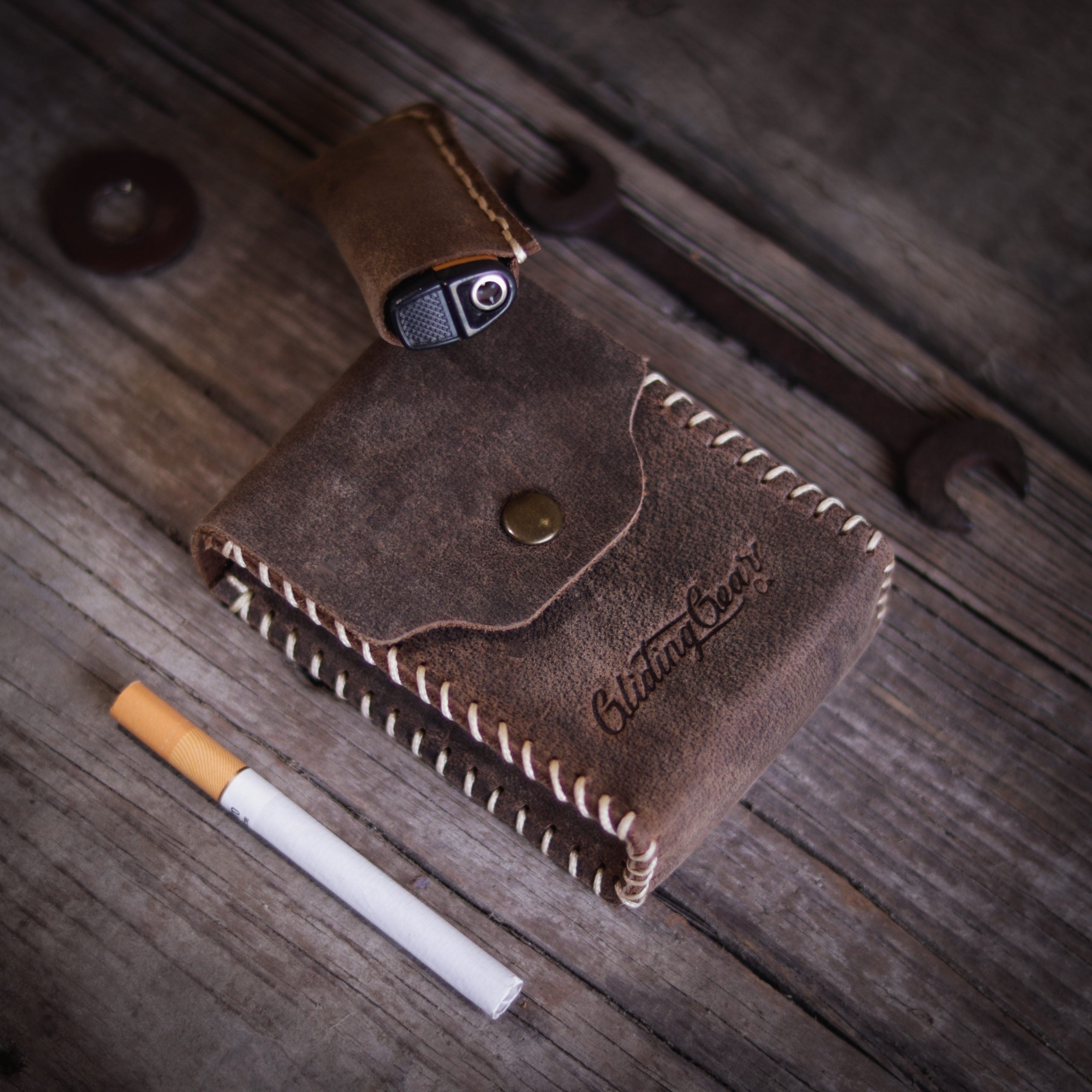Buy Leather Interlaced Cigarette Case (Dark Brown) Online - Leatherinth